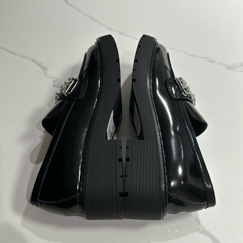 GB Rhinestone Strap Shiny Loafers - Picture 8 of 12